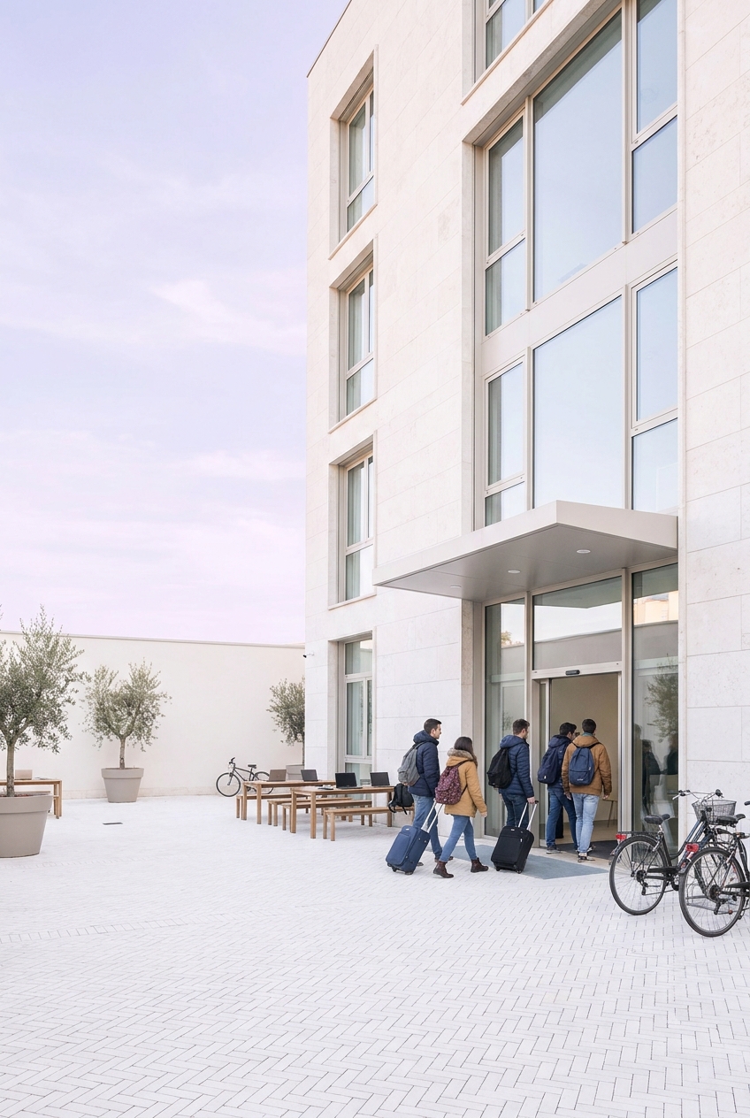 Residenza universitaria italiana completata nel cortile