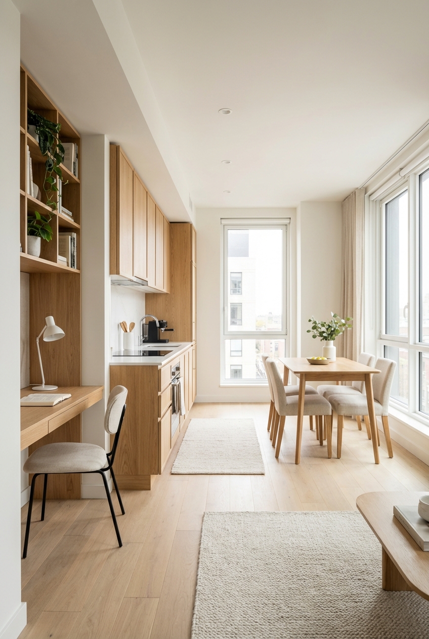 Appartamento per studenti con cucina condivisa e area studio