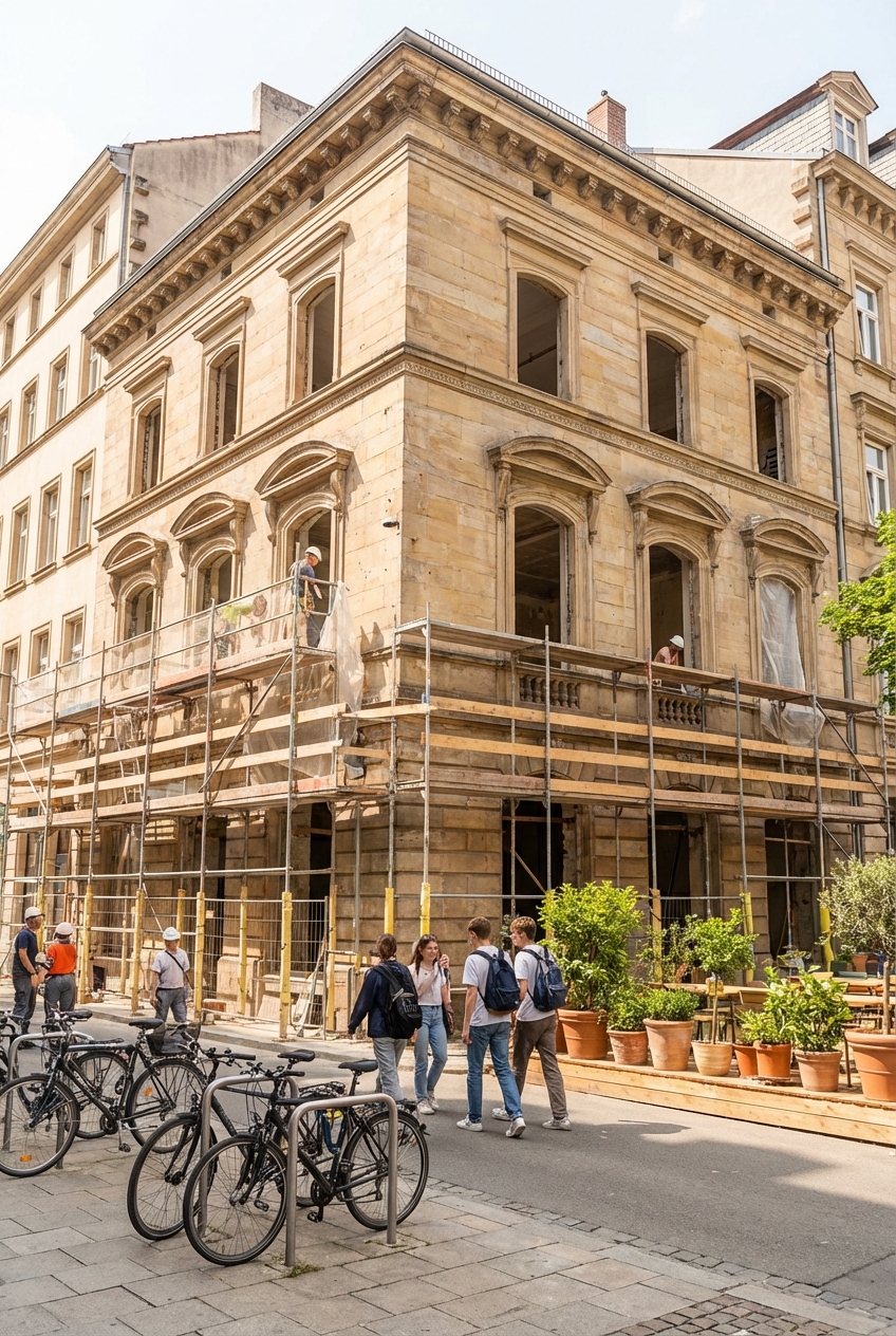 Edificio in riqualificazione destinato a residenza per studenti