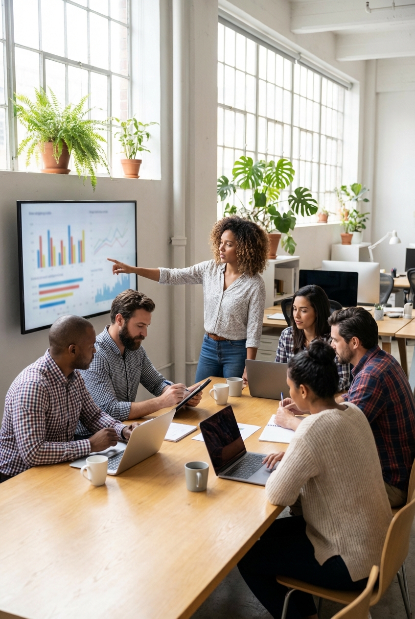 Team marketing e sales in riunione