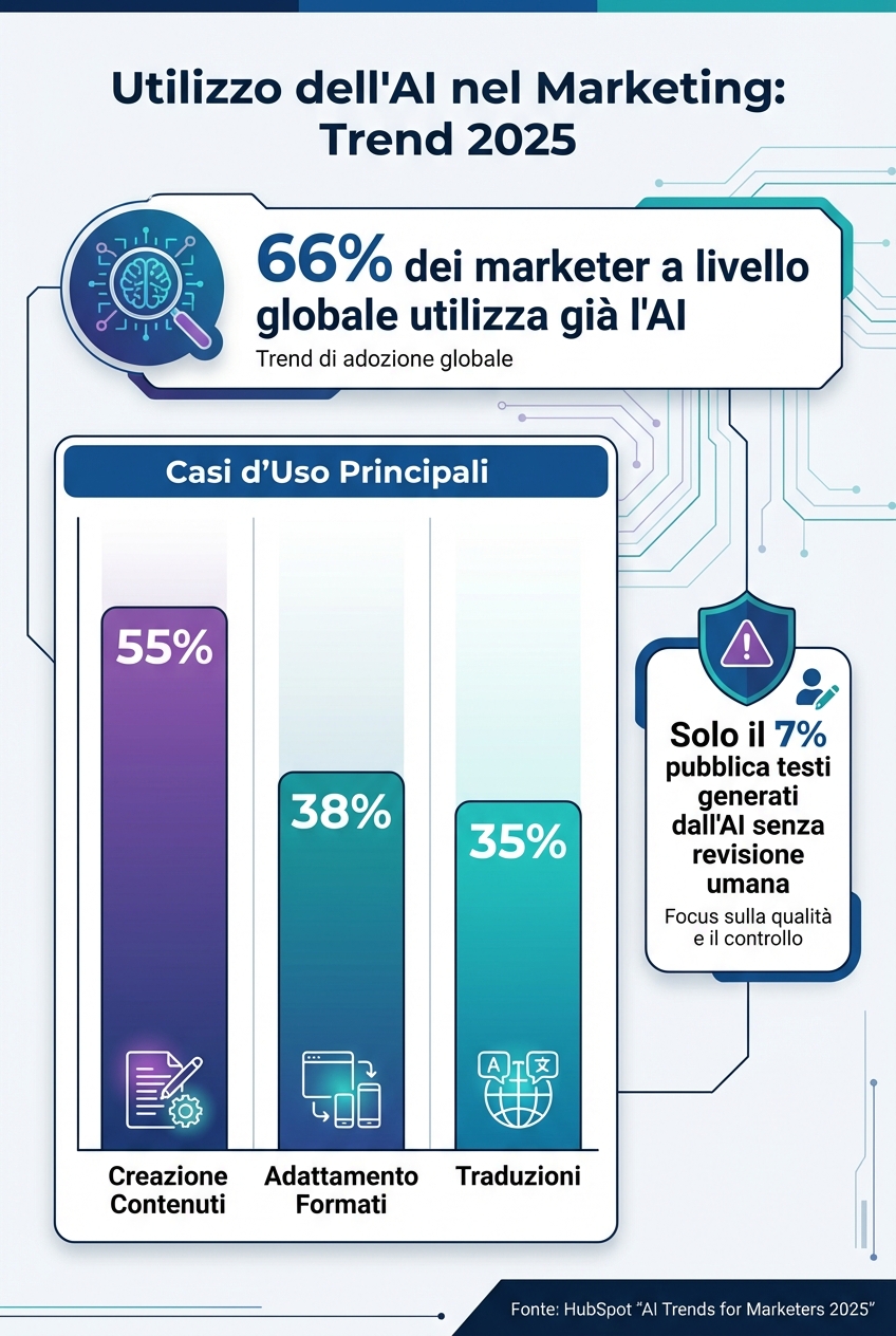 Infografica: utilizzo dell'AI nel marketing, trend 2025