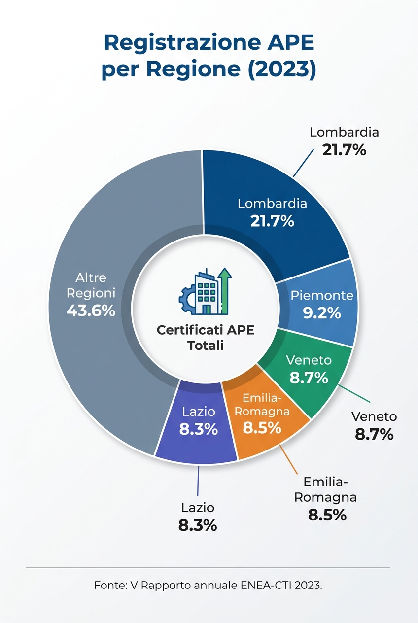 Registrazione APE per Regione (2023)