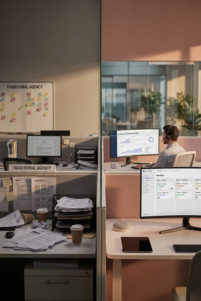 Team marketing in una control room moderna