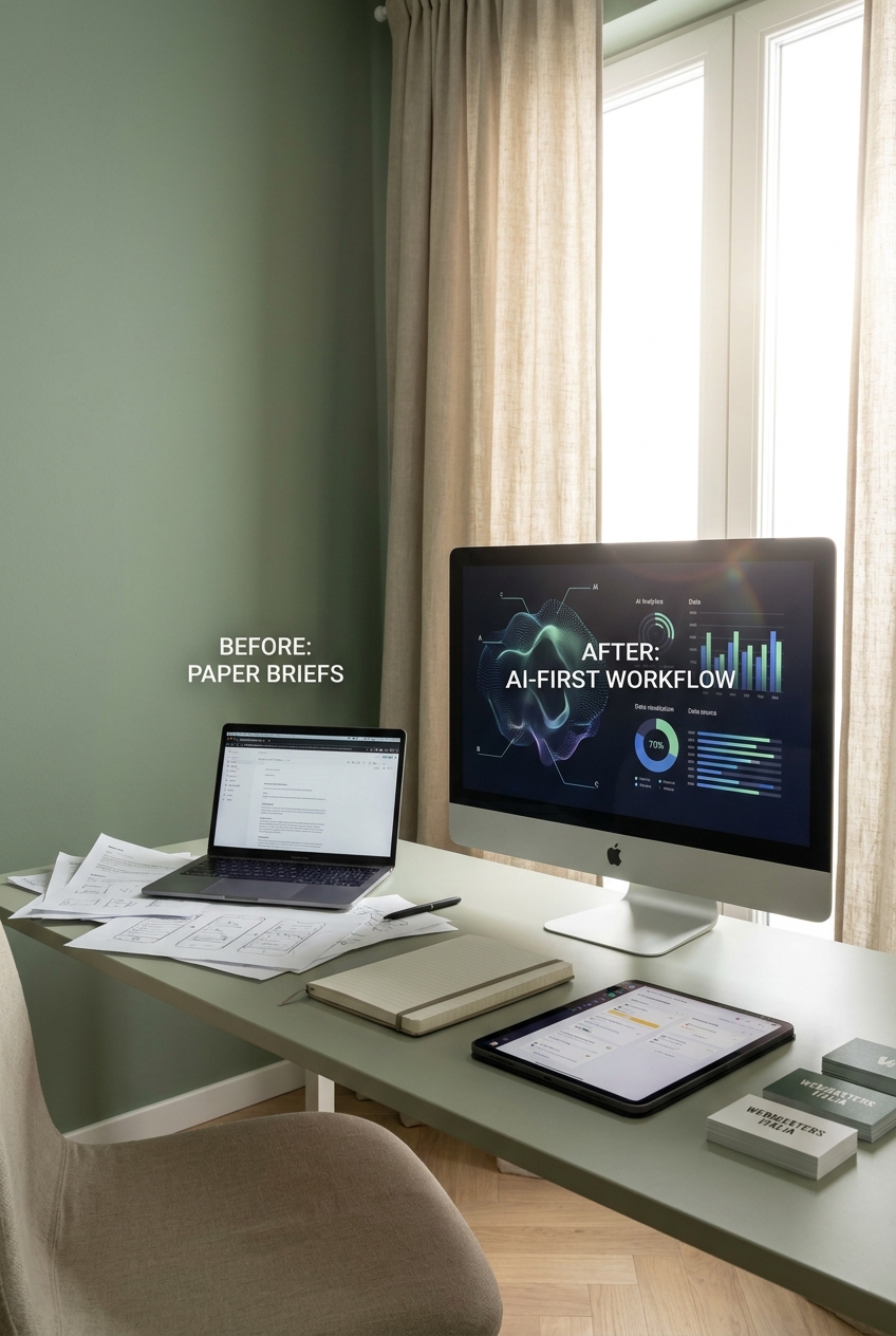 La trasformazione della web agency: adottare un modello AI-first Agenzia digitale italiana con flusso AI-first