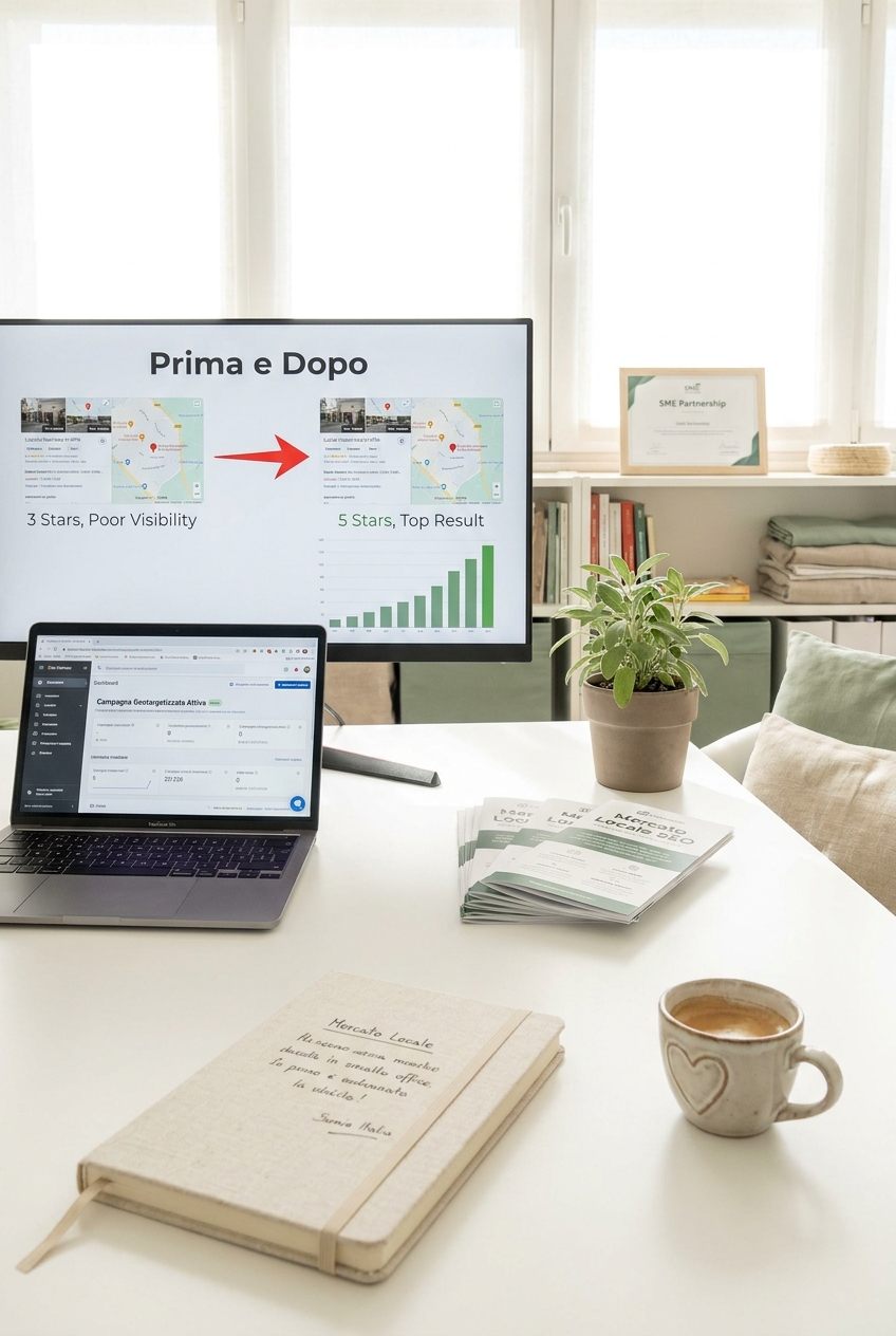 Workspace SEO locale moderno e luminoso