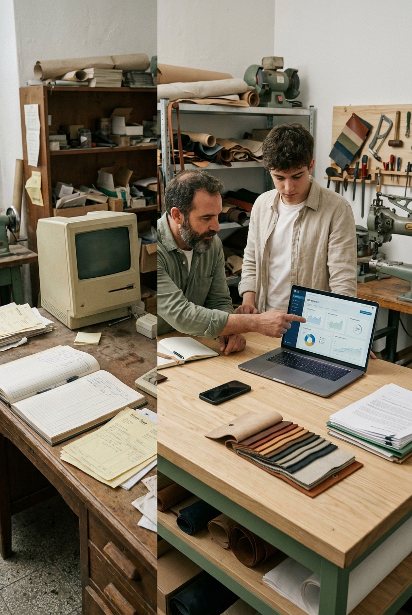Artigiano e collega nel laboratorio digitale